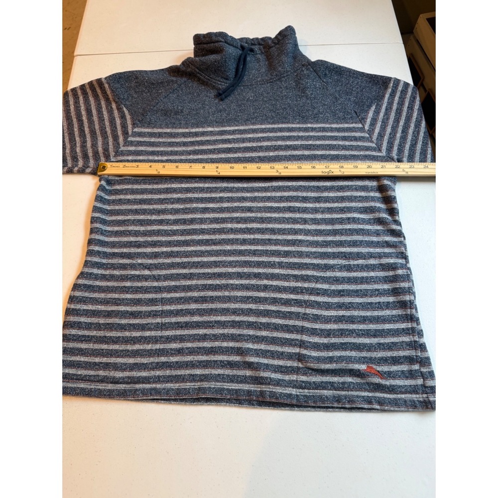 Tommy Bahama women's Large Striped Funnel Neck Pullover Blue Grey knit  L/G - Picture 7 of 11